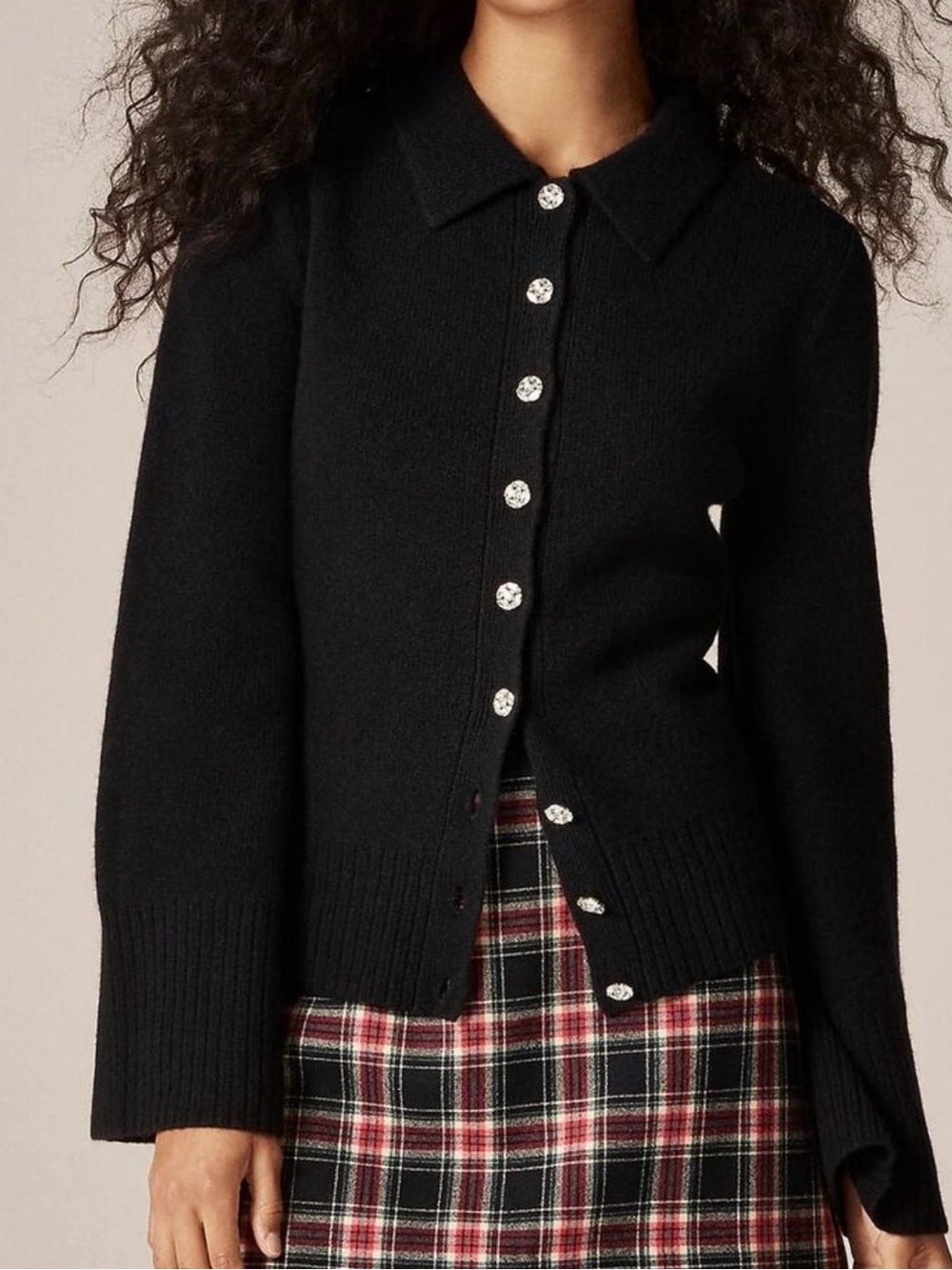 NWT J.Crew Women's Milano-stitch cinched-waist cardigan w embellished buttons M